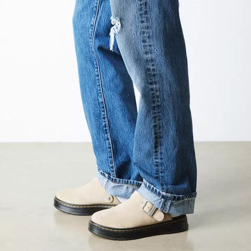 Dr Martens - Brookline Suede Mule Clog Sandal Light Tan